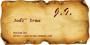 Joó Irma névjegykártya